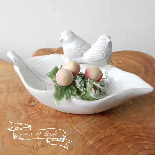 Pair of birds tray トレー トレイ インテリアトレイ 陶器 オブジェ