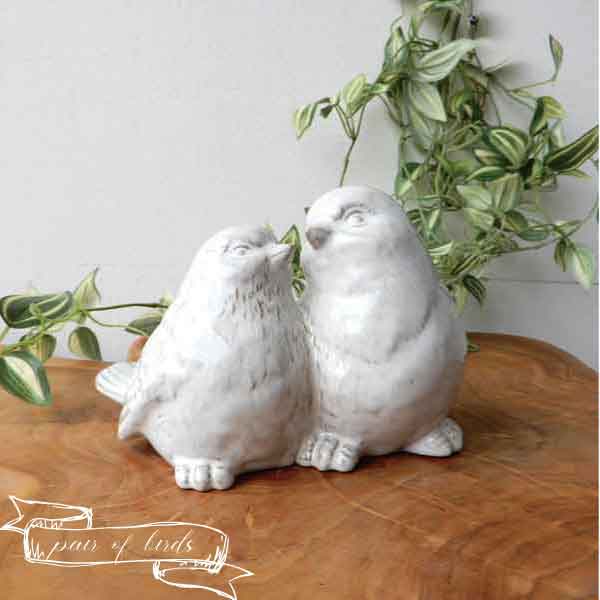 pair of birds 小鳥 置物 鳥 陶器製 おしゃれ 可愛い つがいの小鳥