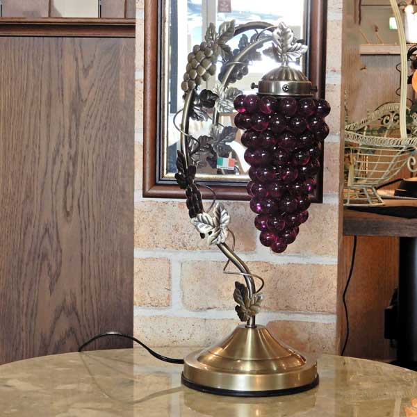 タッチランプ 葡萄 パープル ランプ ガラス照明 3段階調光 ぶどう