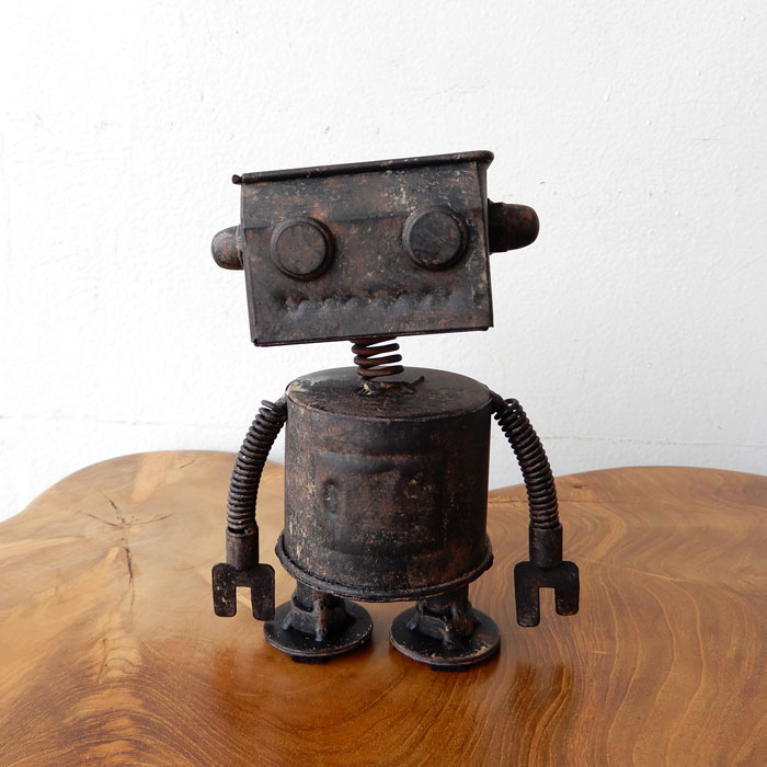 ART ロボット ディスプレイ　1点物 インテリア　置き物　オブジェ　アート ロボポット2号 Sサイズ 置物 ガーデンオーナメント おしゃれ