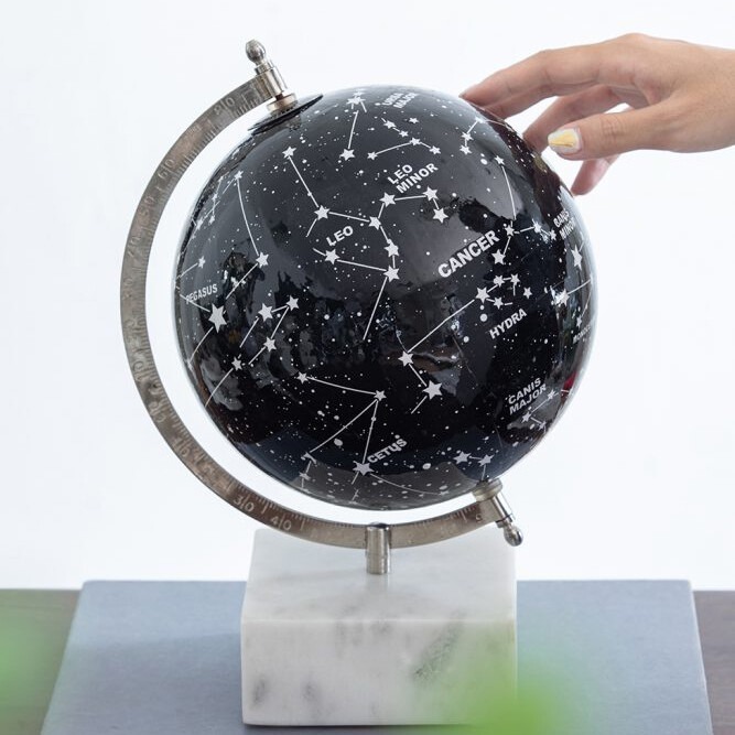 大理石ベースの天球儀 天球儀 地球儀 大理石 ブラック インテリア