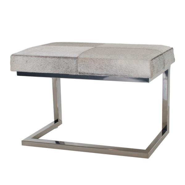 スツール リアルファー Large おしゃれ 北欧 玄関スツール グレー Grey