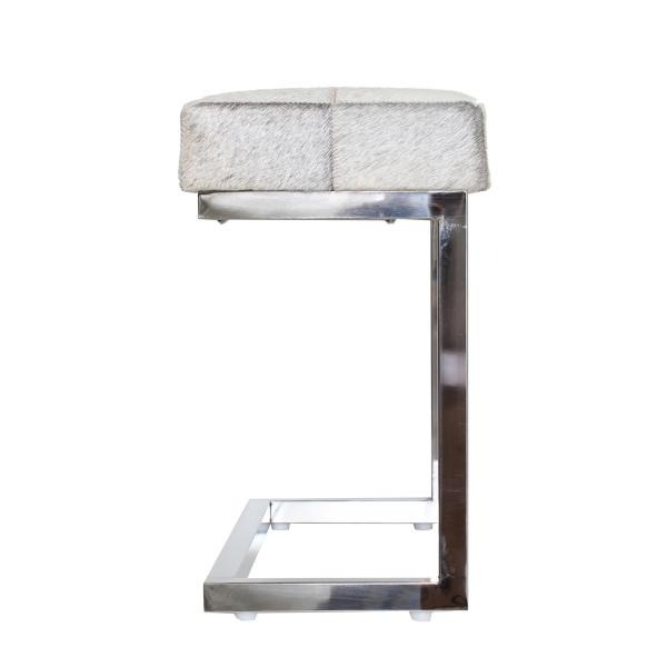 スツール リアルファー Large おしゃれ 北欧 玄関スツール グレー Grey