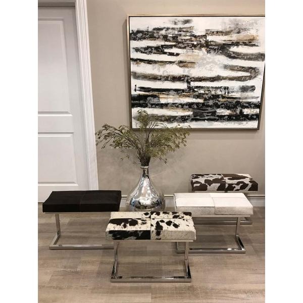 スツール リアルファー Large おしゃれ 北欧 玄関スツール グレー Grey