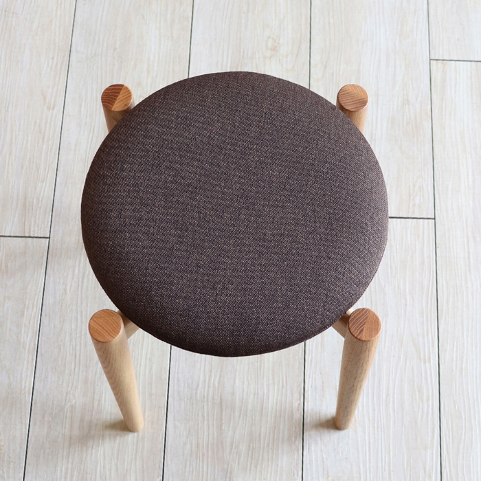 スタッキングスツール スツール オーク無垢 天然木 ファブリック 6色