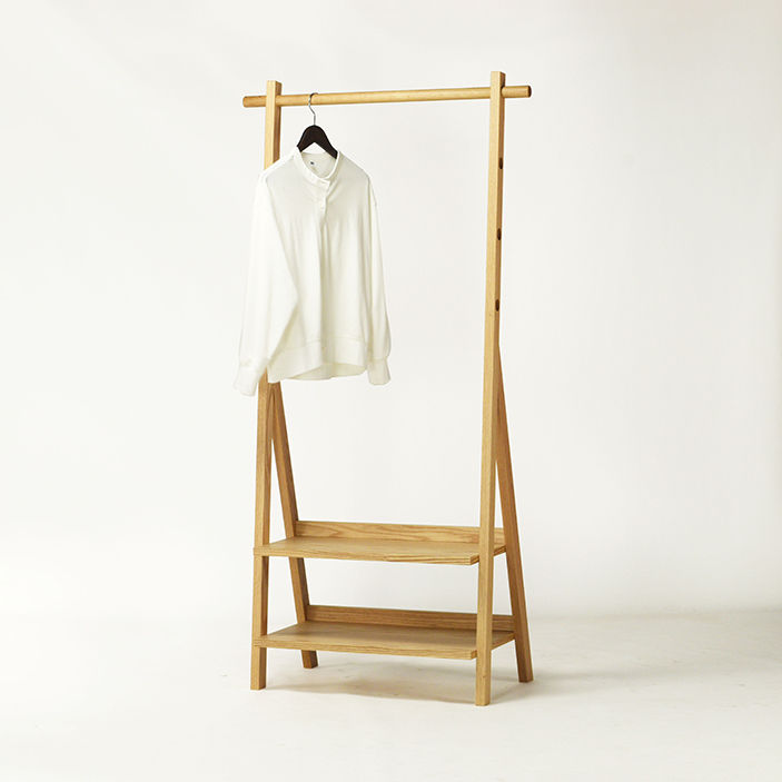 ハンガーラック コートハンガー チークウッド 天然木 天然木コート