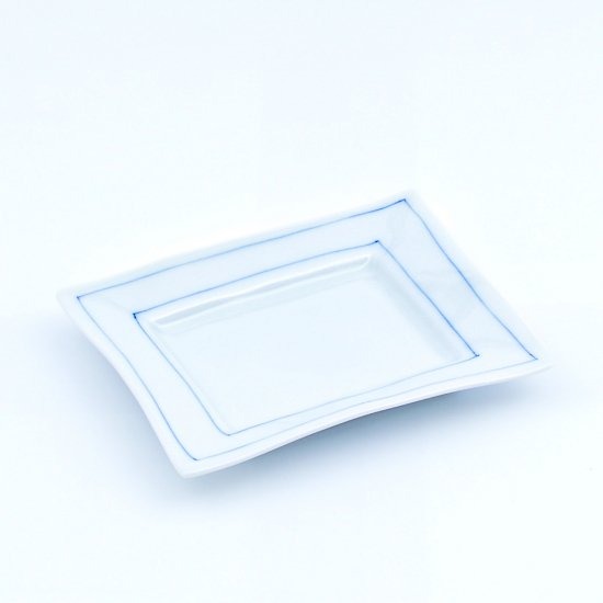 呉須線 長角銘々皿 皿 焼皿 串物 角皿 12.5cm 有田焼 日本製 陶磁器