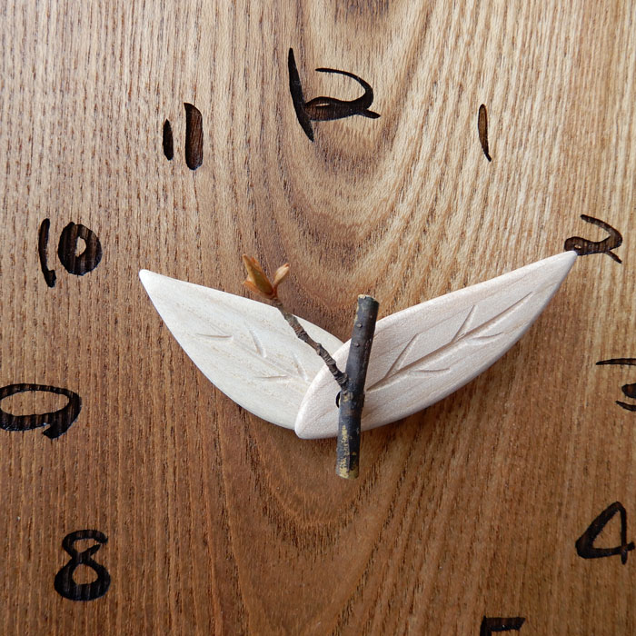 木の振り子時計 槐（エンジュ）無垢 幅20.5cm 掛け時計 振り子時計 木