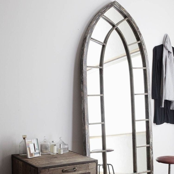 大型ミラー 店舗用ミラー 鏡 ミラー 北欧 おしゃれ 古材 シャビー 送料