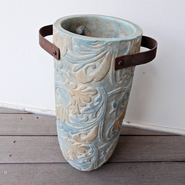 Sculptureハンドルベース 花瓶 花びん 陶器 おしゃれ テラコッタ 傘