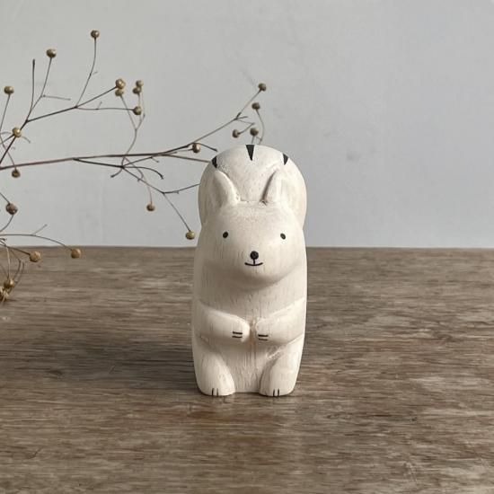りすの木彫り リス りす Squirrel 木彫り 置物 アニマル かわいい