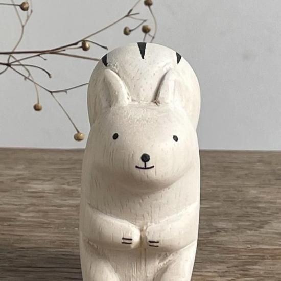 りすの木彫り リス りす Squirrel 木彫り 置物 アニマル かわいい