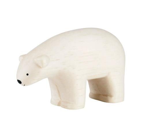 シロクマの木彫り しろくま シロクマ 白熊 ポーラーベア 木彫り 置物