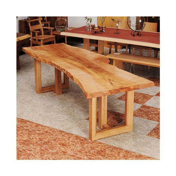 一枚板テーブル 兼用脚付 楓 カエデ 252cm リビングテーブル 手作り