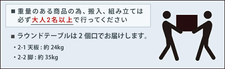 2人で搬入、組み立てをお願いします