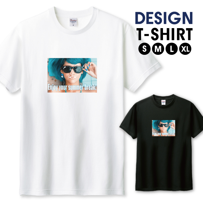 Tシャツ メンズ ユニセックス ホワイト ブラック 夏 ガール 写真
