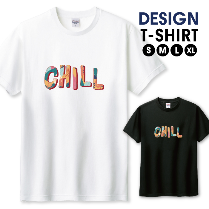 Tシャツ メンズ ユニセックス ホワイト ブラック CHILL 夏 サマー