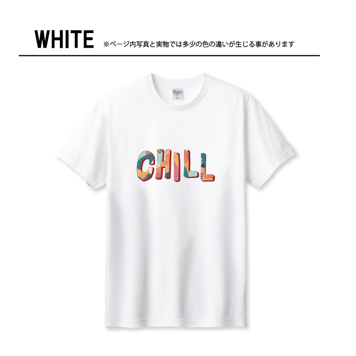 Tシャツ メンズ ユニセックス ホワイト ブラック CHILL 夏 サマー
