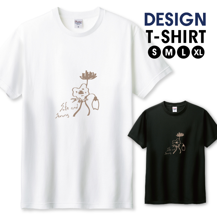 Tシャツ メンズ ユニセックス ホワイト ブラック お花 フラワー