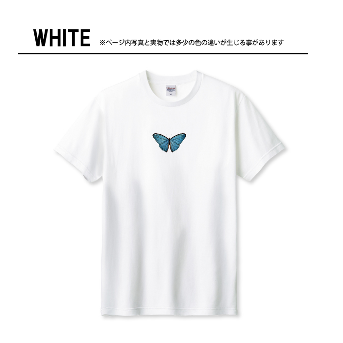 Tシャツ メンズ ユニセックス ホワイト ブラック 蝶 ちょうちょう