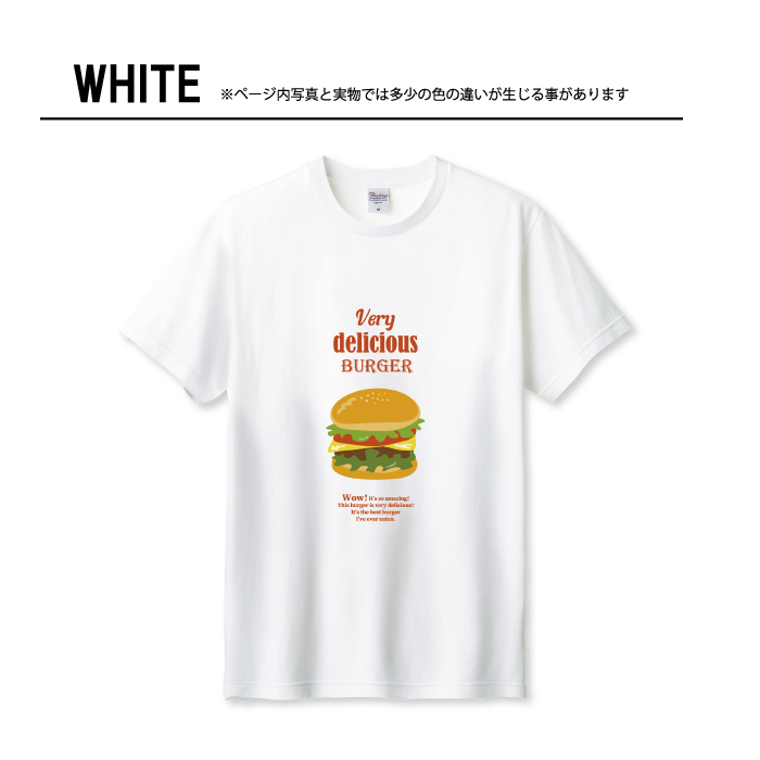 Tシャツ メンズ ユニセックス ホワイト ブラック ハンバーガー