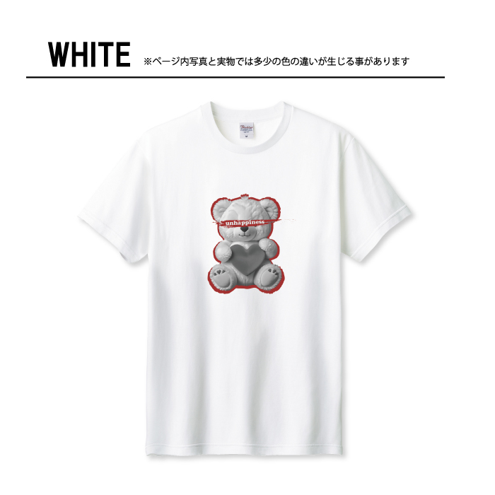 ホワイトテディベア Tシャツ付き Tシャツ メンズ ユニセックス ホワイト ブラック 病みかわ 病み可愛い