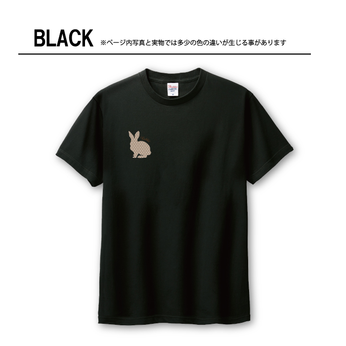 Tシャツ メンズ ユニセックス ホワイト ブラック うさぎ ウサギ 水玉