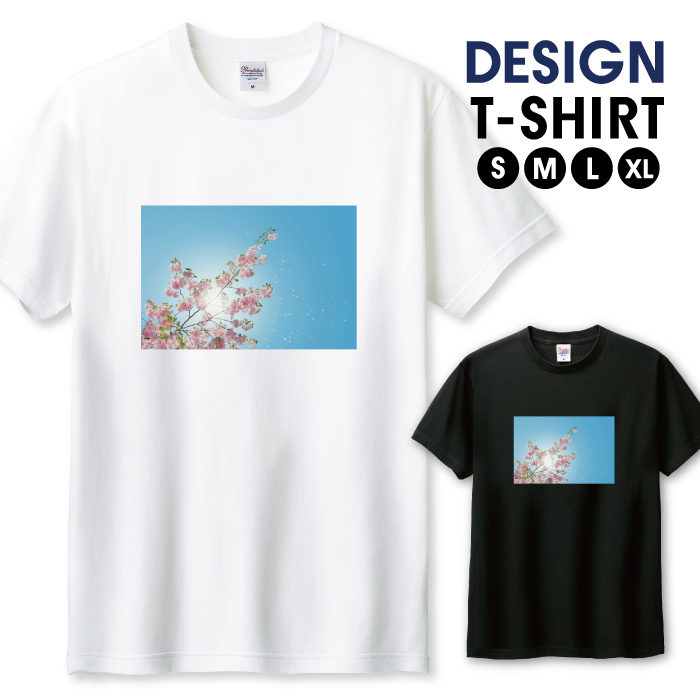 Tシャツ メンズ ユニセックス ホワイト ブラック 桜 サクラ さくら 花