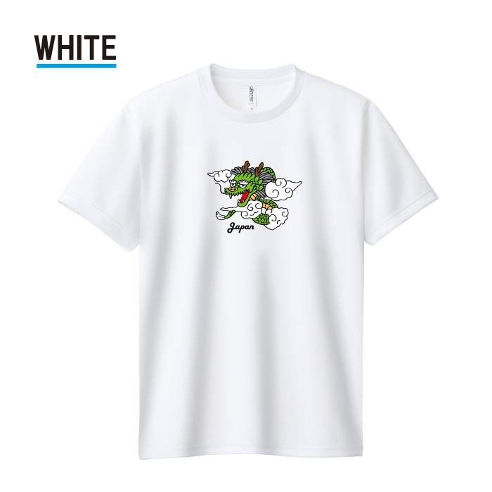 Tシャツ ドライTシャツ 速乾 吸汗 スポーツ ホワイト ブラック 龍