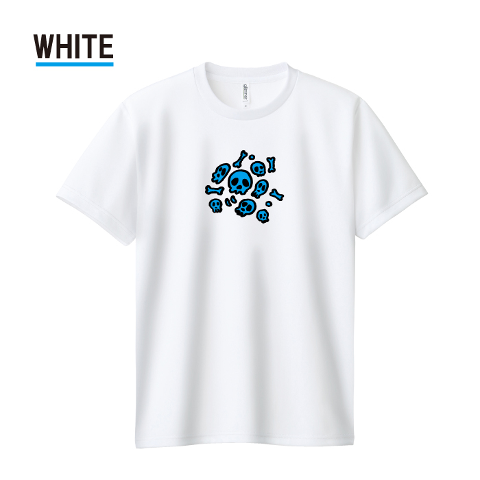 Tシャツ ドライTシャツ 速乾 吸汗 スポーツ ホワイト ブラック スカル
