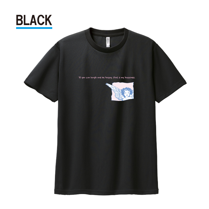 Tシャツ ドライTシャツ 速乾 吸汗 スポーツ ホワイト ブラック 天使