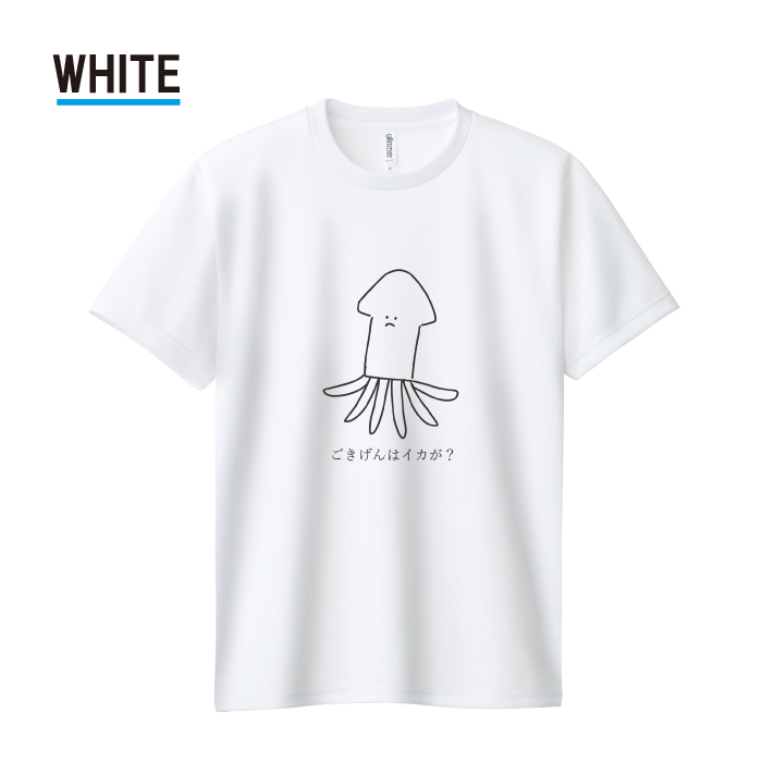 Tシャツ ドライTシャツ 速乾 吸汗 スポーツ ホワイト ブラック いか
