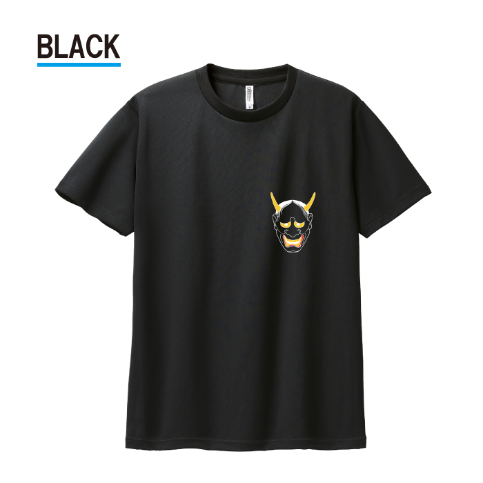 Tシャツ ドライTシャツ 速乾 吸汗 スポーツ ホワイト ブラック 鬼 般若