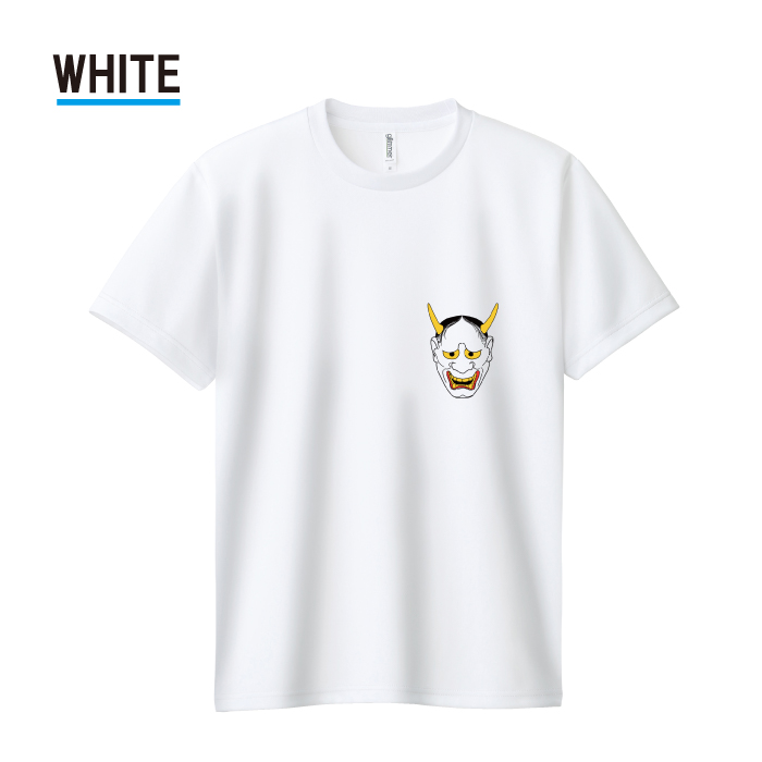 Tシャツ ドライTシャツ 速乾 吸汗 スポーツ ホワイト ブラック 鬼 般若