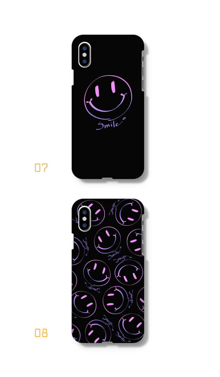スマイルマーク ケース 黒 iPhoneSE 第3世代 第2世代 ケース ハードケース カバー にこちゃん