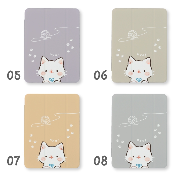 iPad 第9世代 ケース カバー アイパッド iPadケース ねこ 猫 ネコ 白猫