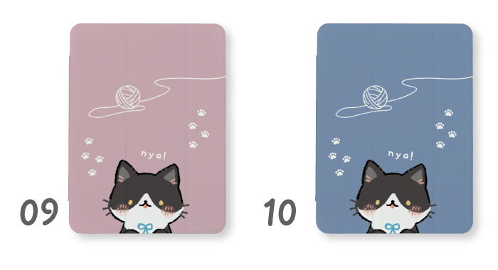 iPad 第9世代 ケース カバー アイパッド iPadケース ねこ 猫 ネコ はち