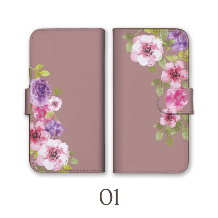 iPhone 17 ケース 手帳型 カバー ポピー アネモネ バラ 薔薇 花柄 