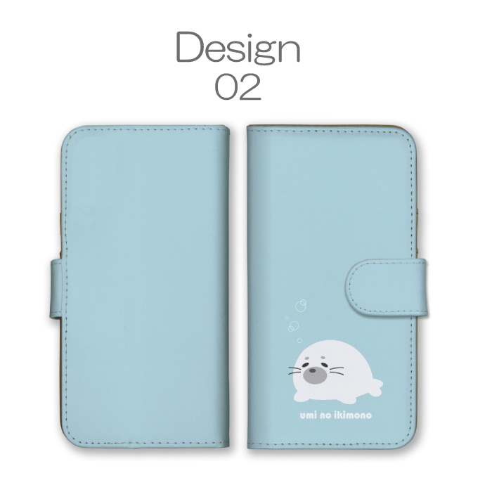 iPhoneXR ケース 手帳型 カバー メンダコ アザラシ クジラ クマノミ