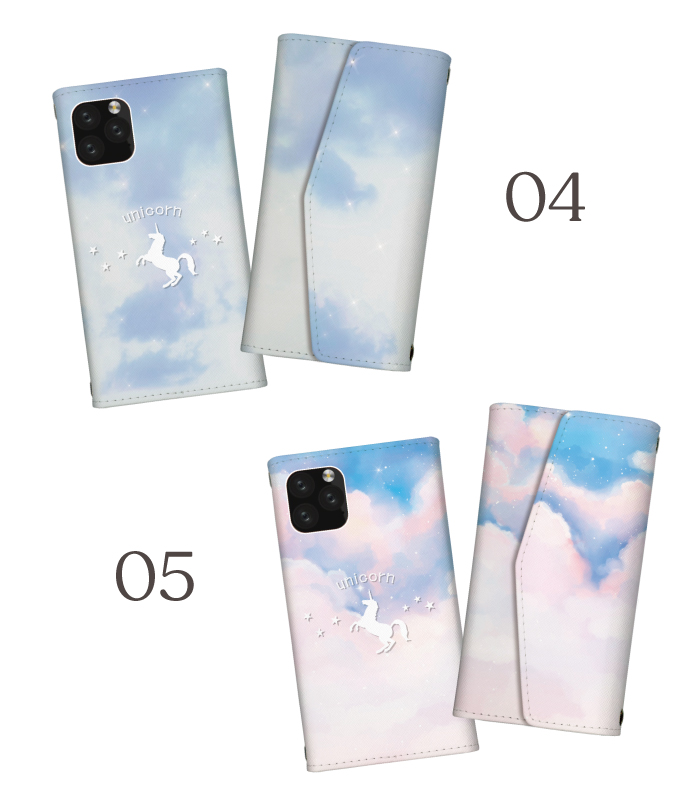 iPhone13 Pro ケース 手帳型 カバー ユニコーン ゆめかわ 可愛い
