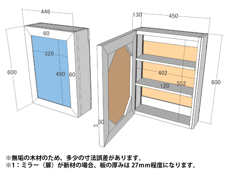 ミラーキャビネット ソフトクローズタイプ 洗面台 鏡 収納 洗面鏡 木製