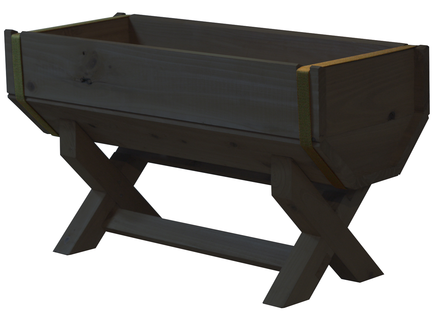 X脚付きプランター 幅60×奥行23.7×高さ32.3cm 木製 国産杉 おしゃれ