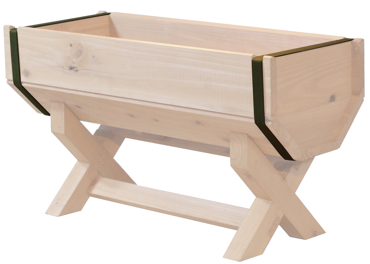 イタリア製　木製プランター WOODPRO（ウッドプロ） X脚付きプランター 幅60×奥行23.7×高さ32.3