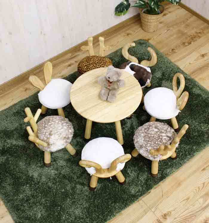 子供用 テーブル 丸 おしゃれ 木製 キッズ家具