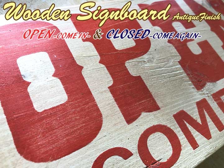 オリジナル アンティーク調 天然木 無垢材 木製 サインボード 表札