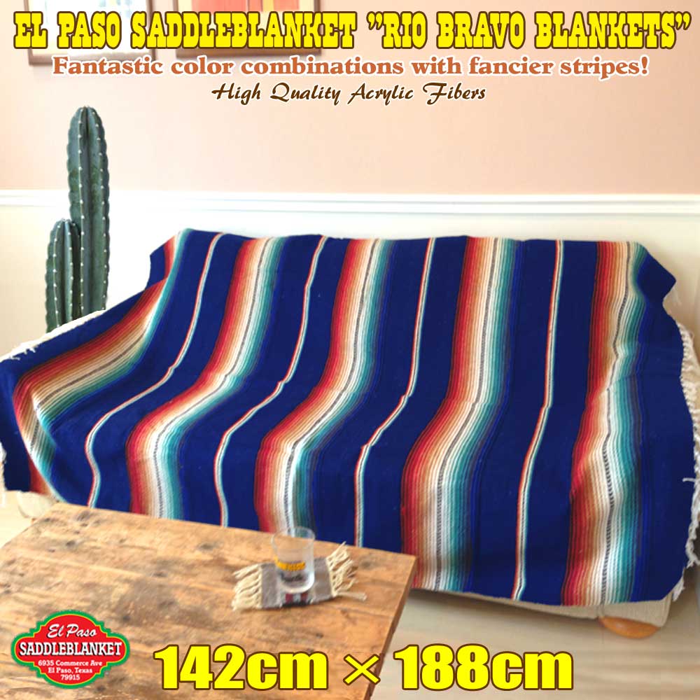 新品未使用　エルパソ　ブランケット　ロイヤルブルー El Paso SADDLE BLANKET(家具、インテリア) エルパソ サドル