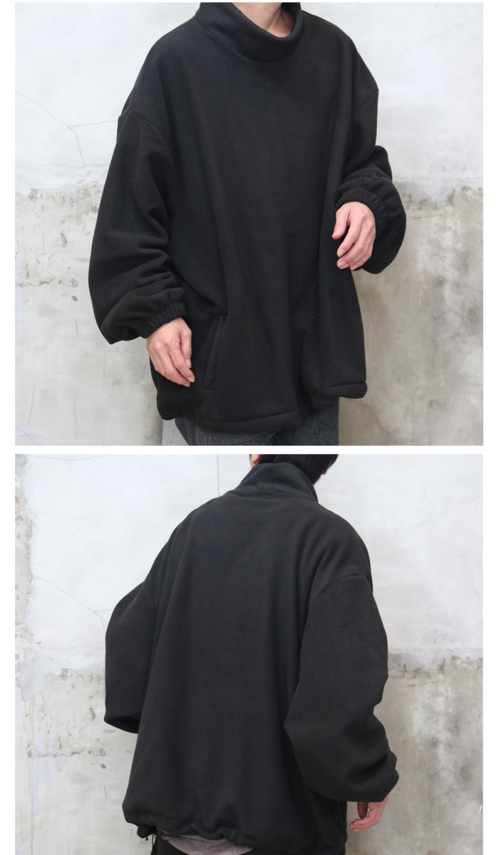 フリースビッグプルオーバー メンズ ハイネックプルオーバー フリース