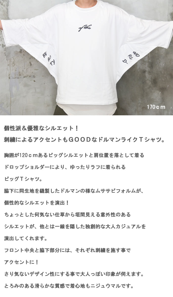 バーゲン 刺繍ビッグTシャツ メンズ [M便 1/1] 刺繍Tシャツ ビッグT