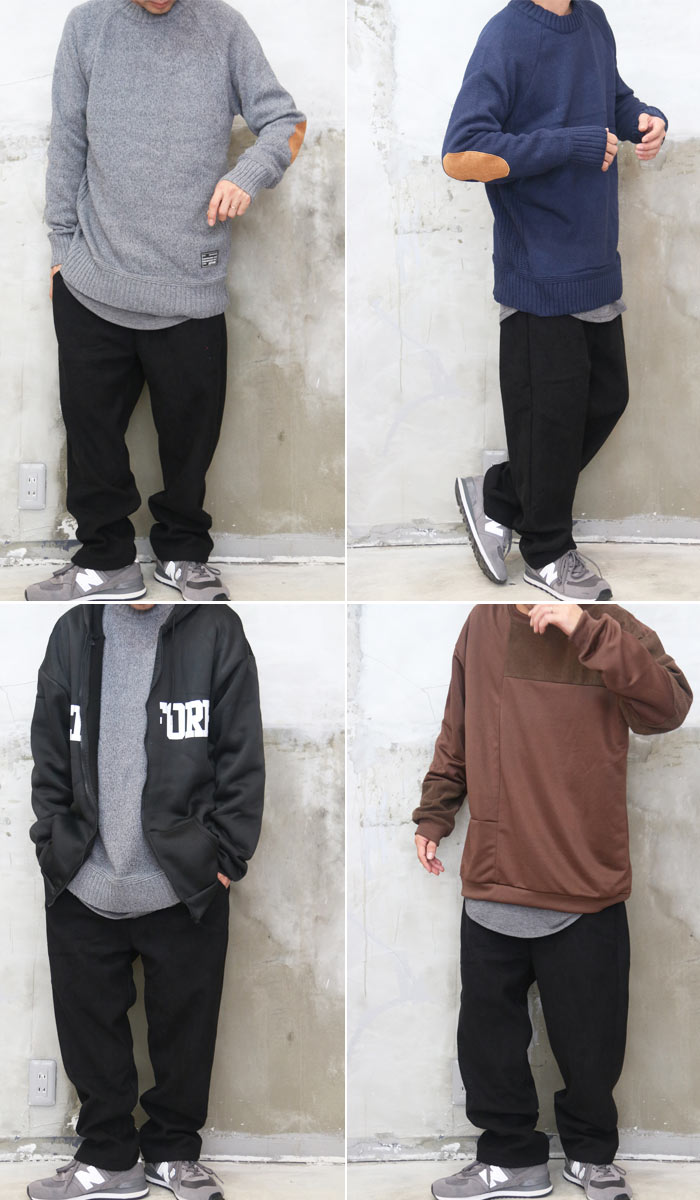 裏起毛コーデュロイパンツ テーパードパンツ メンズファッション