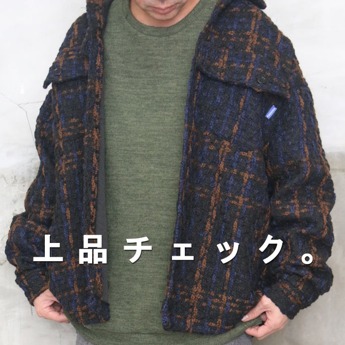 新品 チェック柄フード付きジャケット ベージュ カジュアル